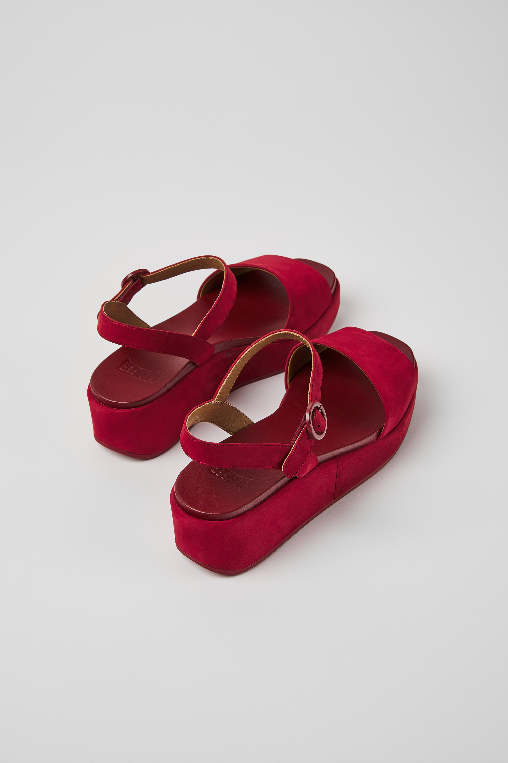 Misia - Burgundy nubuck sandals for women