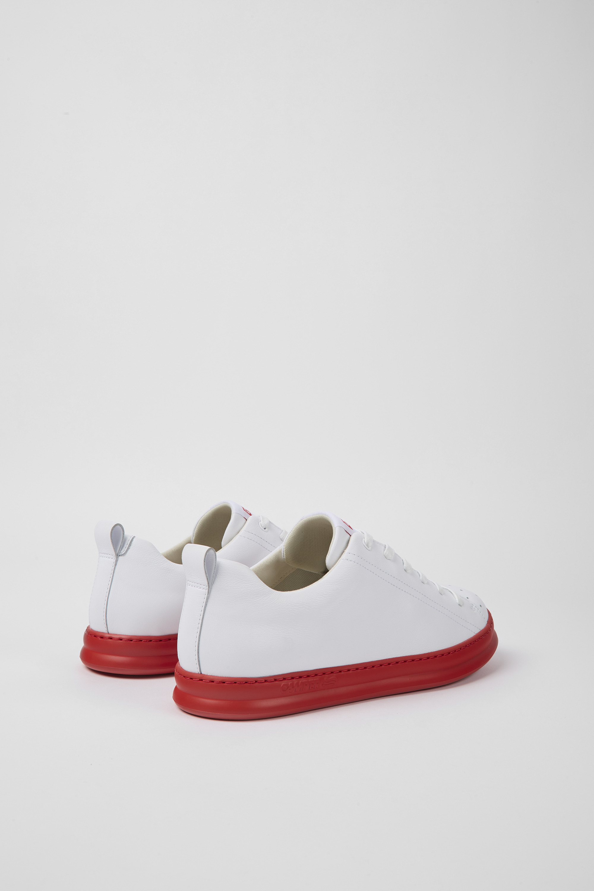 Runner - White and red leather sneakers for men