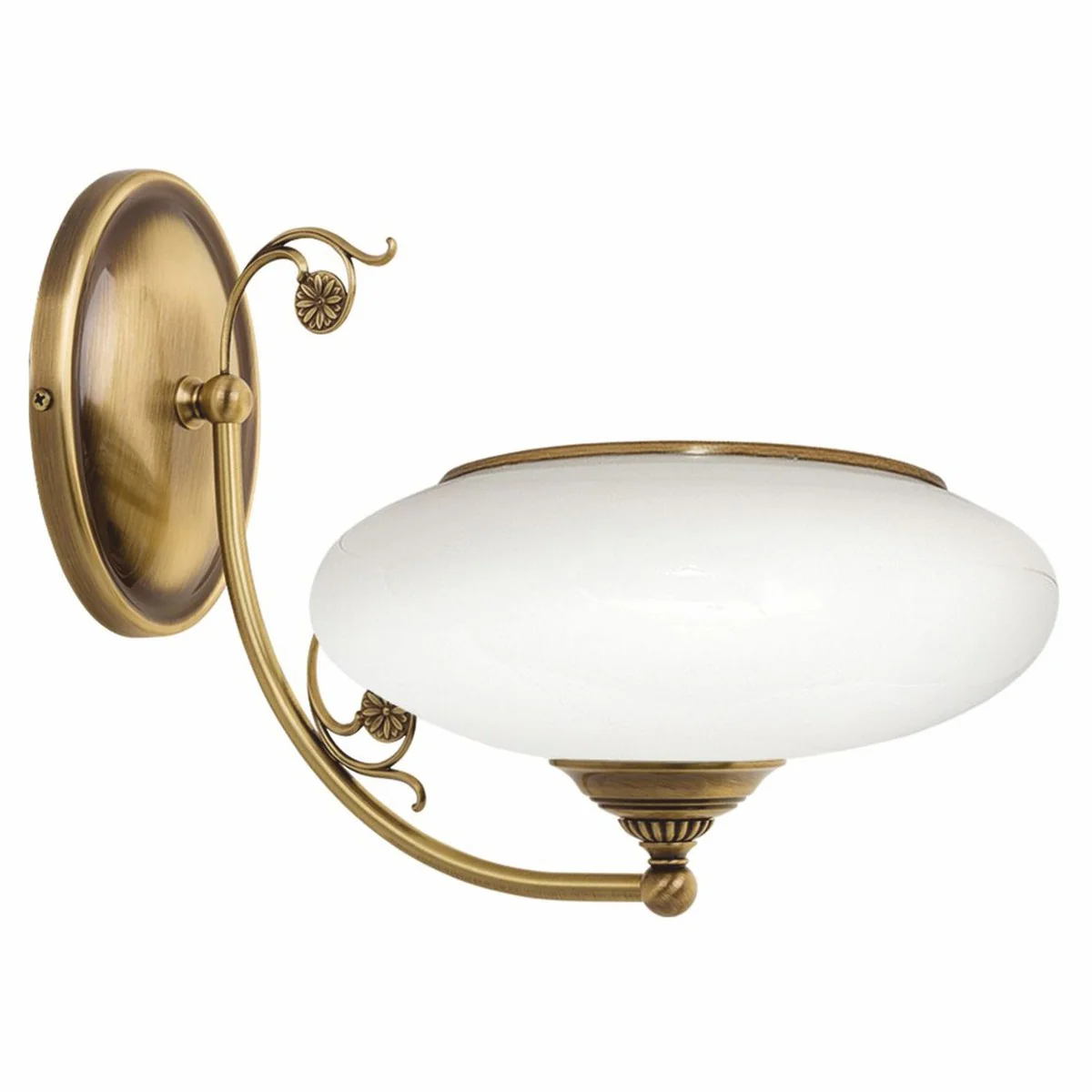 Casa Padrino l¨¢mpara de pared barroco de lujo lat¨®n con p¨¢tina / blanco A. 27 cm - L¨¢mparas brrocos