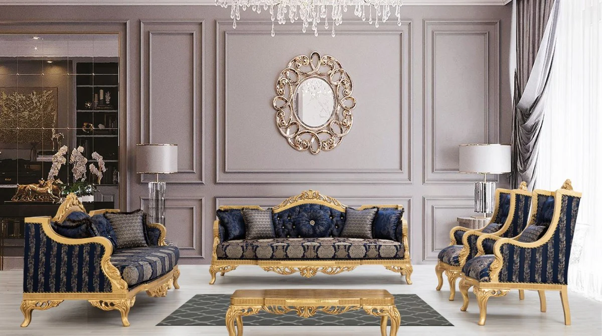 Casa Padrino mesa de centro barroco de lujo oro 120 x 86 x A. 45 cm - Mesa de sal¨®n adornada - Muebles de Sal¨®n en Estilo Barroco