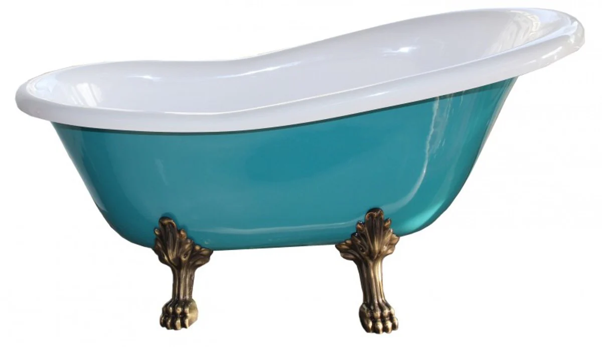 Baño de lujo independiente, de estilo Art Nouveau Roma turquesa / blanco Altgold 1470mm - Baño barroco antiguo