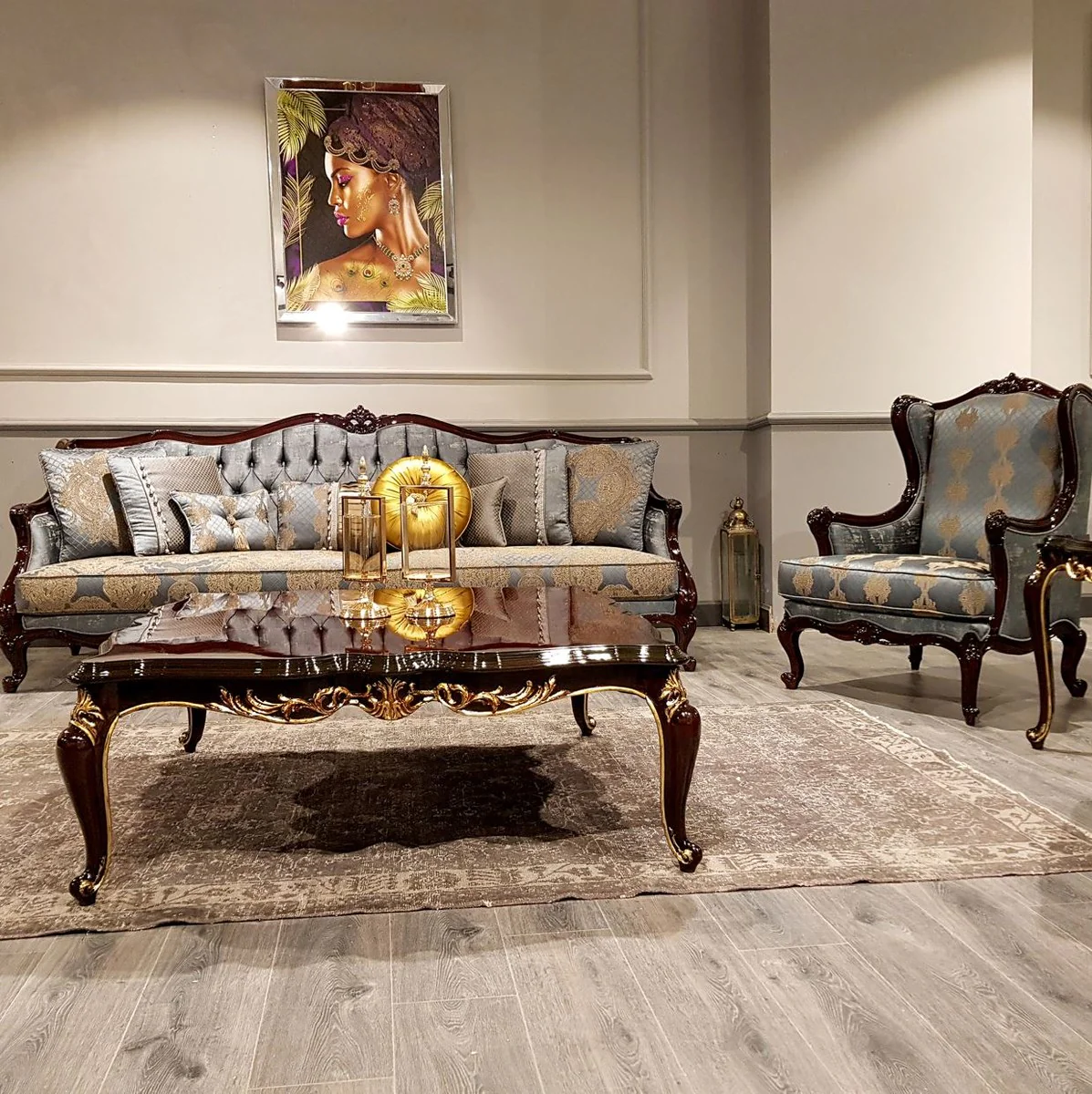 Casa Padrino mesa de centro barroco de lujo marr¨®n oscuro - Mesa de sal¨®n de madera maciza hecha a mano - Muebles de sal¨®n barrocos - Noble y Magn¨ªfica