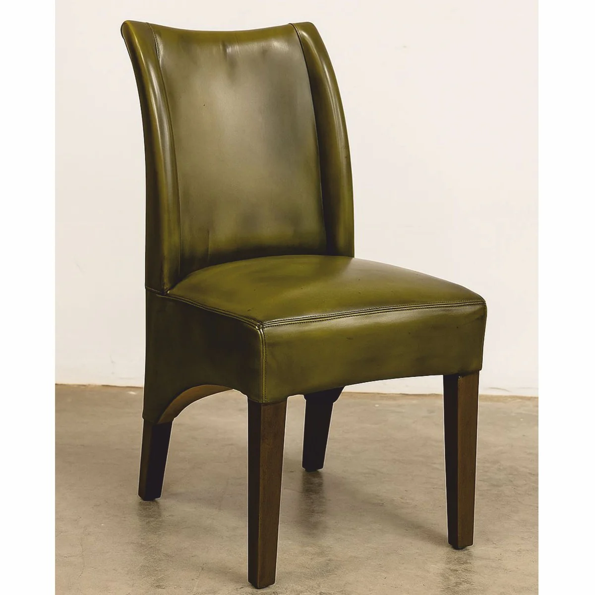 Casa Padrino silla de comedor de lujo de cuero verde vintage / marr¨®n oscuro Al. 104 cm