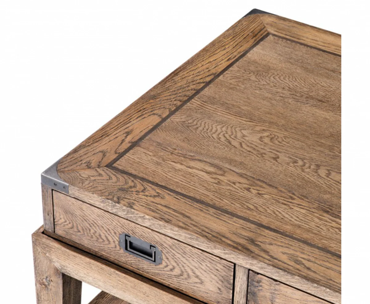 Casa Padrino Art Deco luxury reclaimed oak wood coffee table - living room coffee table - Luxury Hotel Table