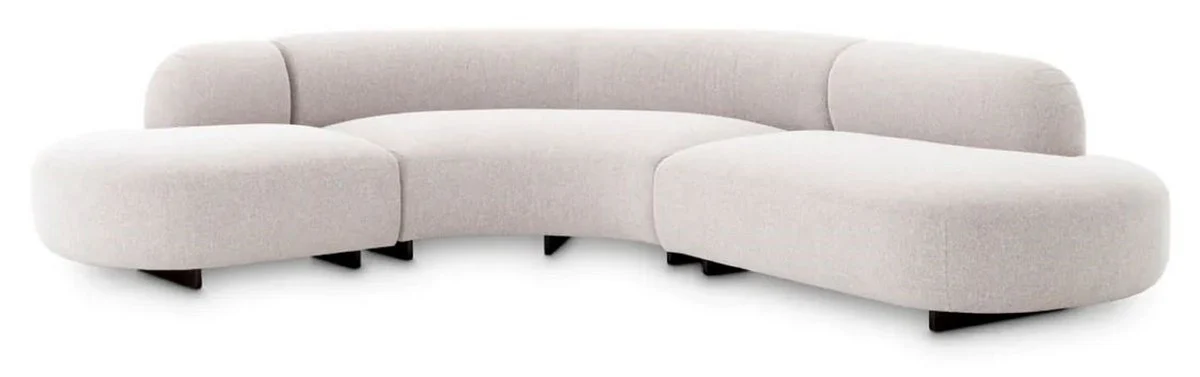 Casa Padrino Sof¨¢ Esquinero de Lujo Gris Claro / Negro 300 x 257 x A. 70 cm - Sof¨¢ de Sal¨®n - Sof¨¢ de Jard¨ªn - Muebles de Sal¨®n - Muebles de Jard¨ªn - Muebles de Exterior - Muebles de Lujo