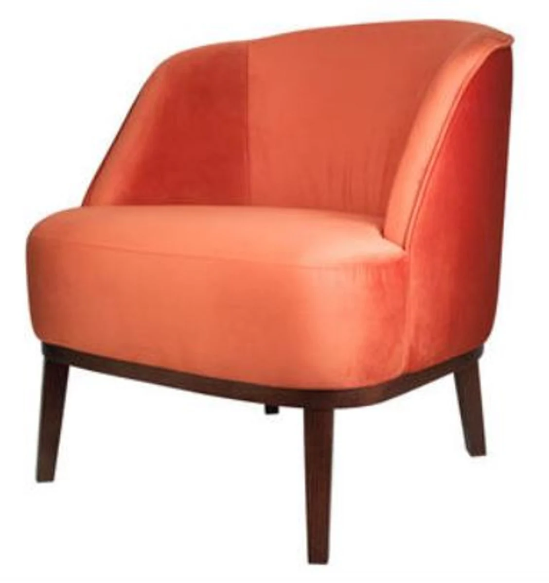 Casa Padrino sillón lounge naranja / marrón 66 x 66 x H. 70 cm - Colección de Lujo