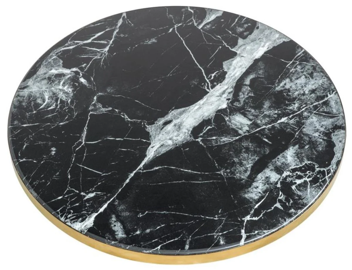 Casa Padrino luxury side table black / brass ? 55 x H. 52.5 cm - Luxury Collection