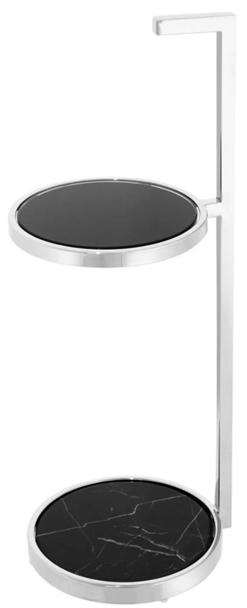 Casa Padrino mesa de acero inoxidable de lujo de plata / negro - muebles de hotel