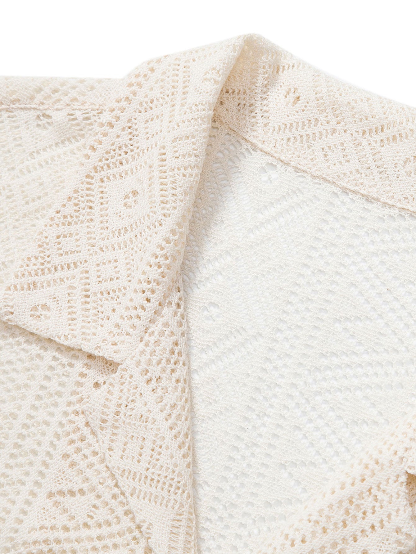 Short Sleeve Geometry Textured Cuban Shirt