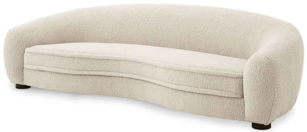 Casa Padrino sof¨¢ de sal¨®n de lujo crema / negro 235 x 100 x A. 70 cm - Sof¨¢ de sal¨®n con respaldo curvo - Muebles de Lujo