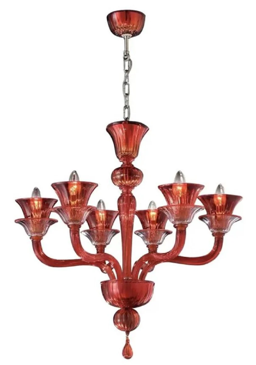 Casa Padrino ara?a de luces de cristal barroco de lujo rojo ? 70 x A. 71 cm - Hecho en Italia