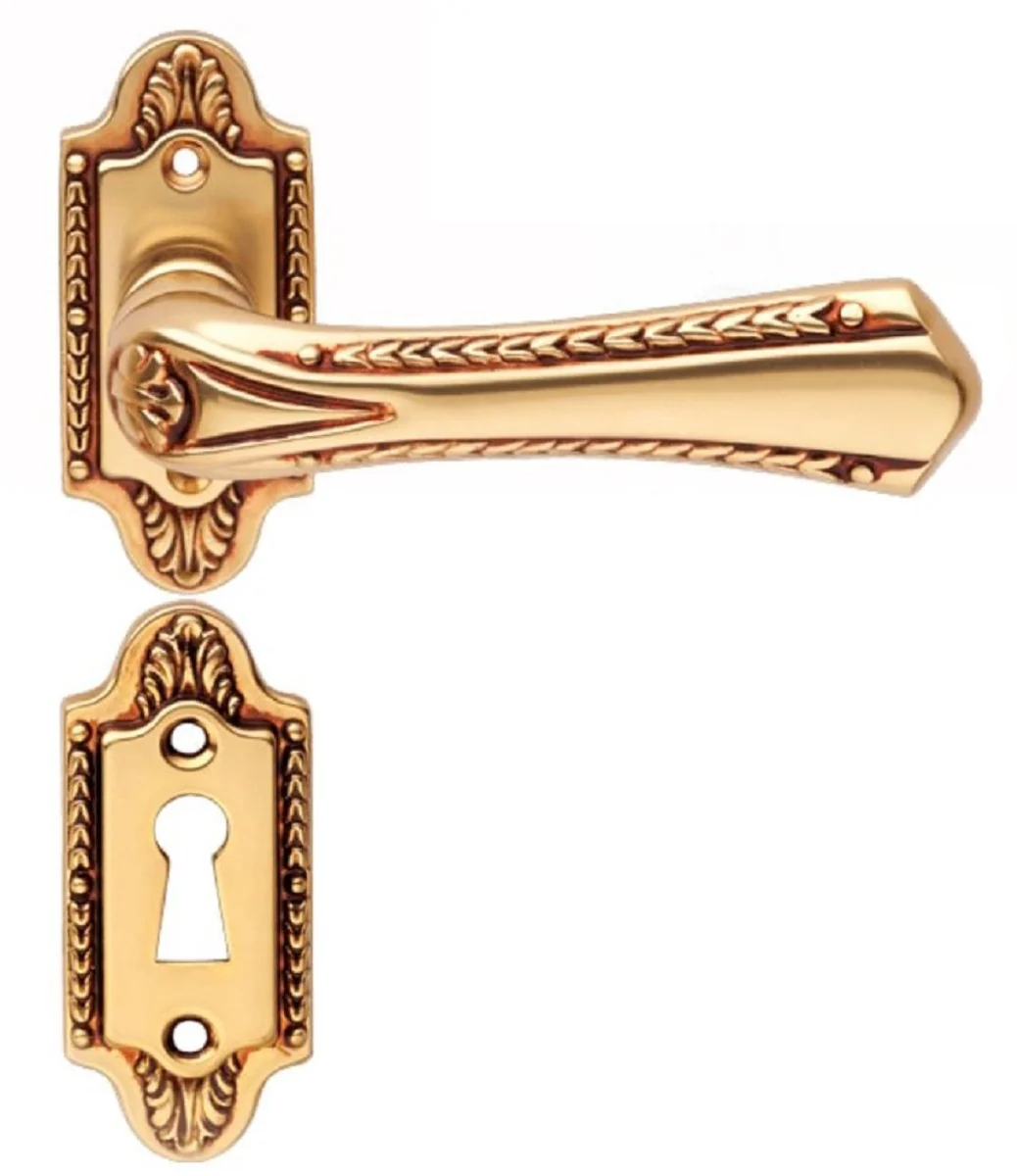 Casa Padrino conjunto de manija de puerta art nouveau oro franc¨¦s 14,1 x H 8,1 cm - Manijas de puertas de estilo cl¨¢sico y barroco en dise?o cl¨¢sico
