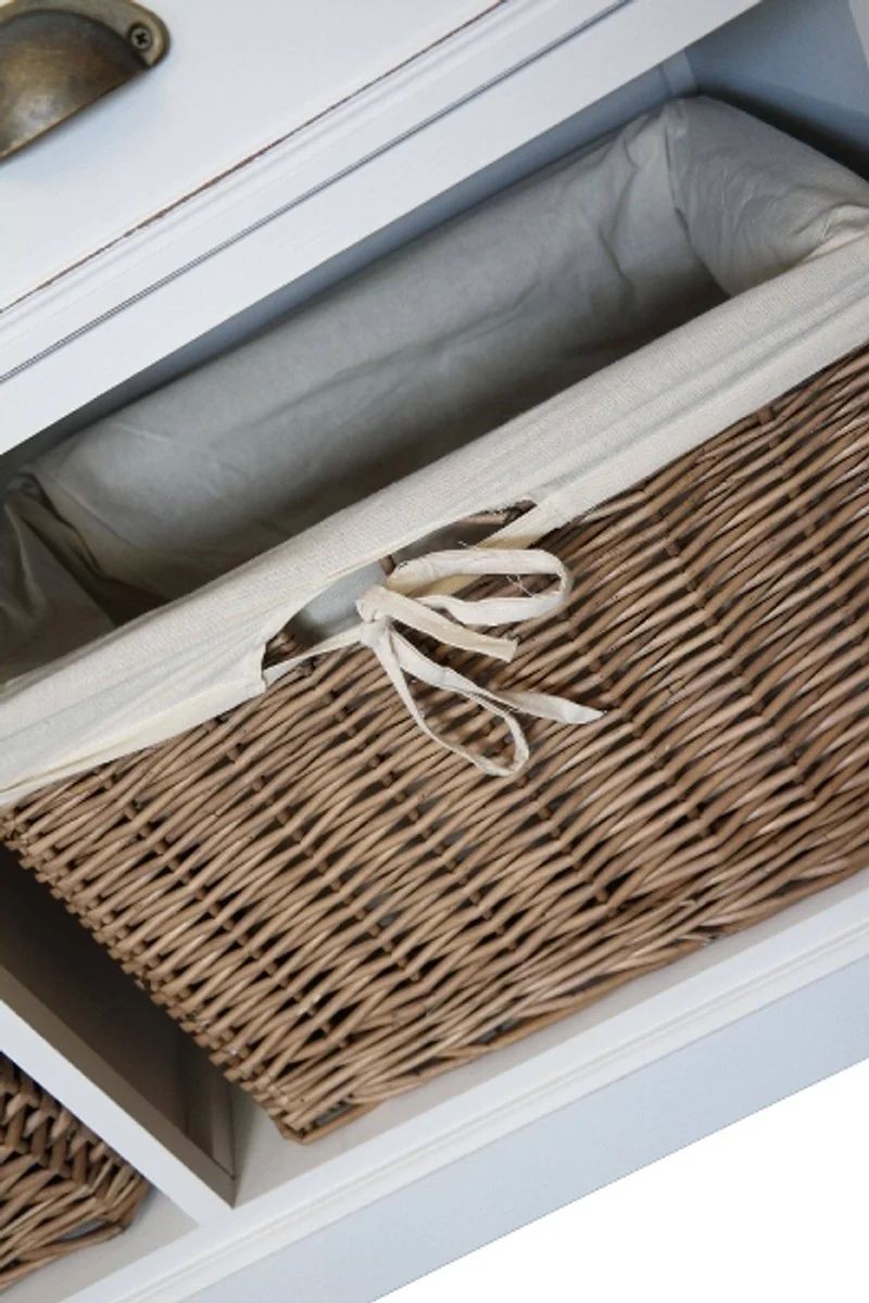 Casa Padrino Country Style Wall Cabinet Antique White / Brown 160 x 40 x H. 206 cm - Country Style Furniture