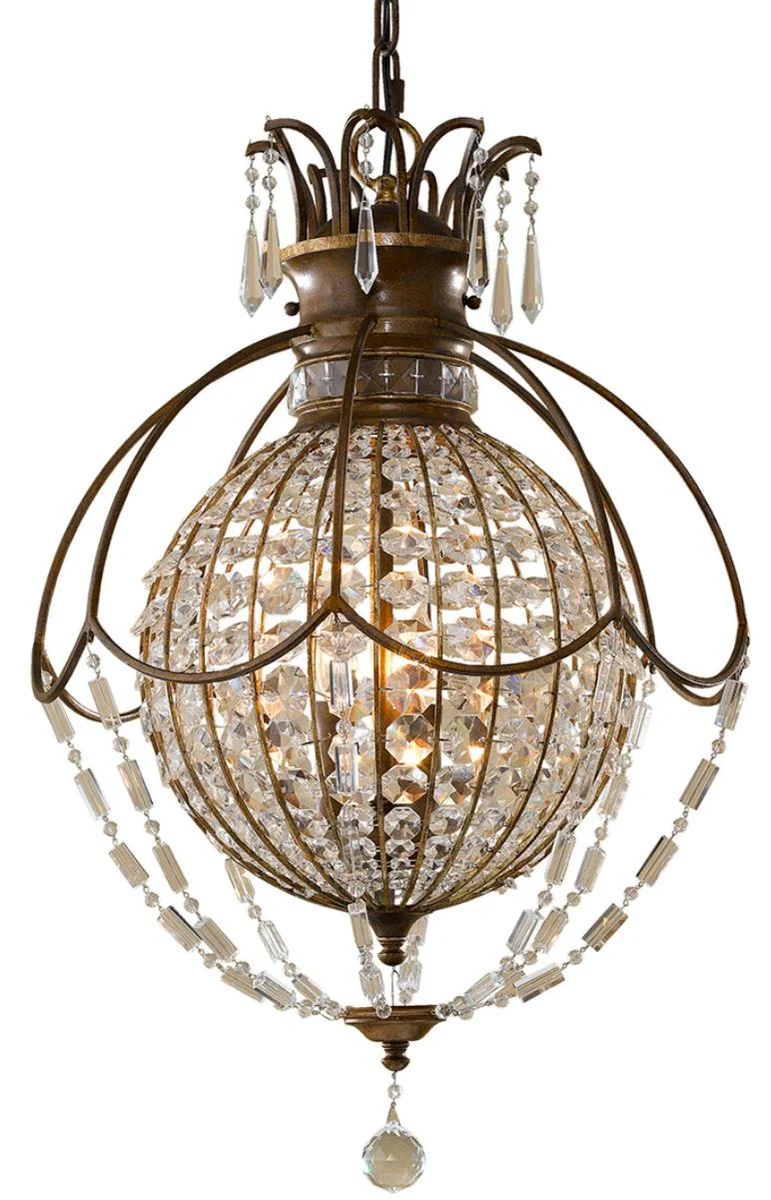 Casa Padrino lámpara colgante barroco con cristal bronce Ø 45,7 x A. 70 cm - Lámpara colgante magnífico en estilo barroco - Noble y Magnífico