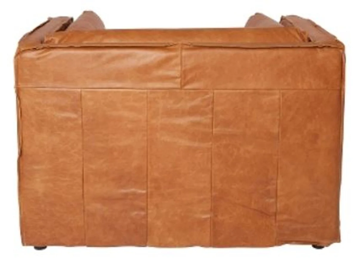 Casa Padrino luxury leather armchair brown 106 x 99 x H. 73 cm - Genuine Leather Furniture