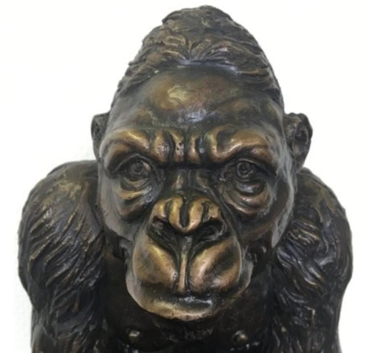 Casa Padrino lujo gorila bronce figura bronce / negro 22 x 30 x H. 39 cm - Escultura de Bronce de Lujo