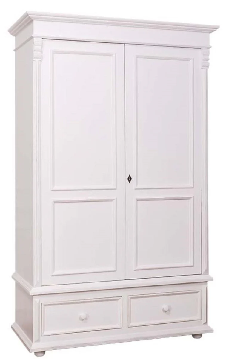 Casa Padrino country-style wardrobe white - clothes cabinet Shabby H 206 cm W 127 cm D 61 cm - Muebles de Estilo Country