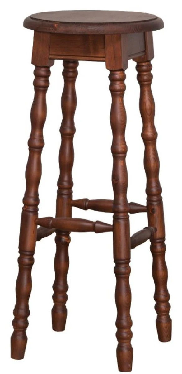 Casa Padrino taburete de bar de estilo campestre marrón 35 x 35 x H. 82 cm - Taburete de Bar de Madera Maciza en Estilo Campestre