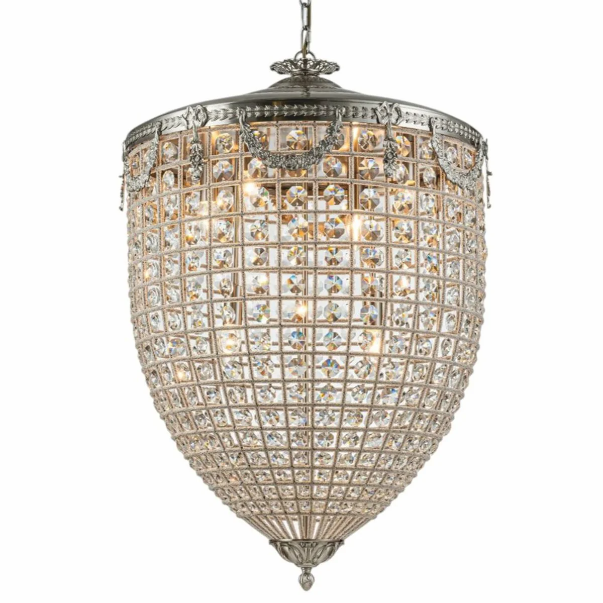Casa Padrino ara?a de luces de cristal barroco plata ? 60 x A. 85 cm - Luces barrocos