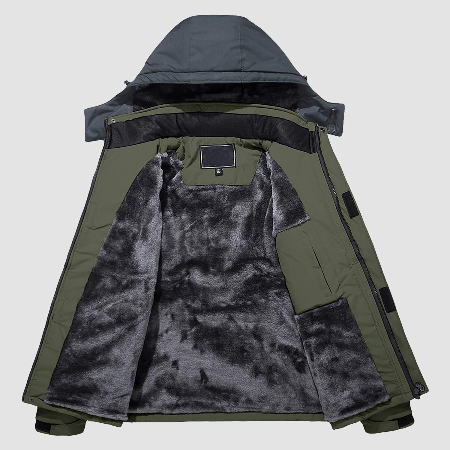 Men's Winter Jacket Water Repellent Ski Snow Jacket Warm Fleece Coat Parka Raincoats With Multi-Pockets