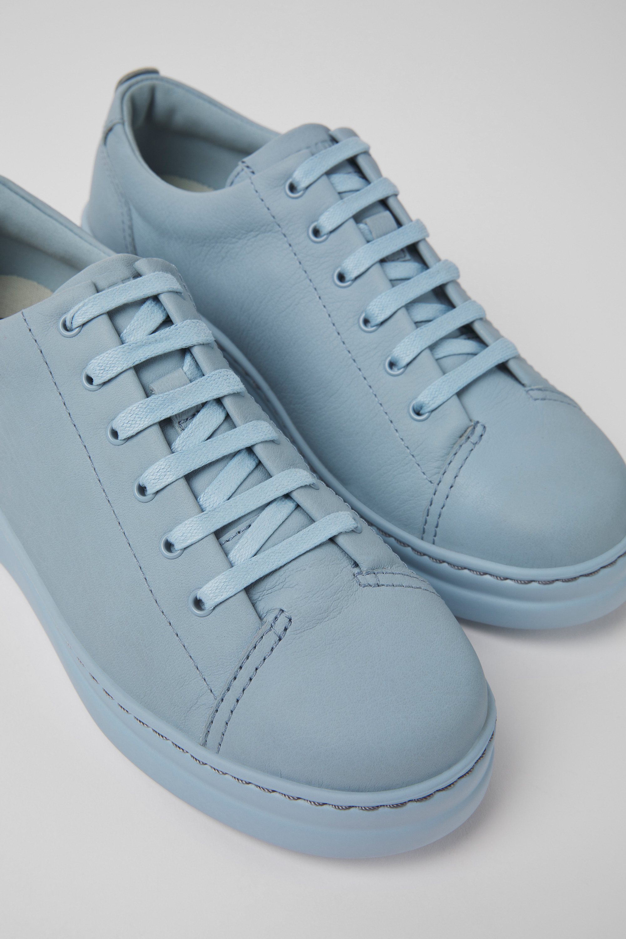 Runner Up - Blue leather sneakers for women