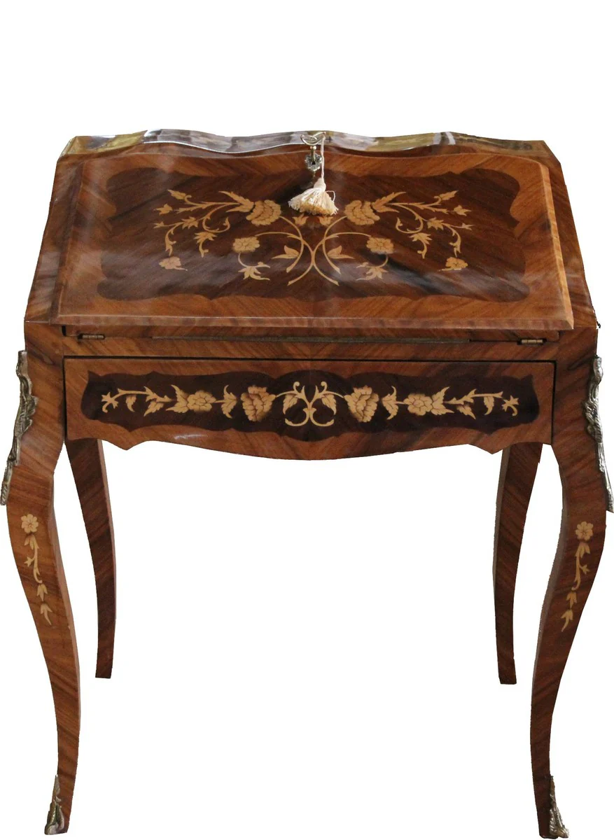 Casa Padrino Barroco Secretario Mahogany Brown W 70 x H 88 x D 53 cm- Secretaria estilo antiguo