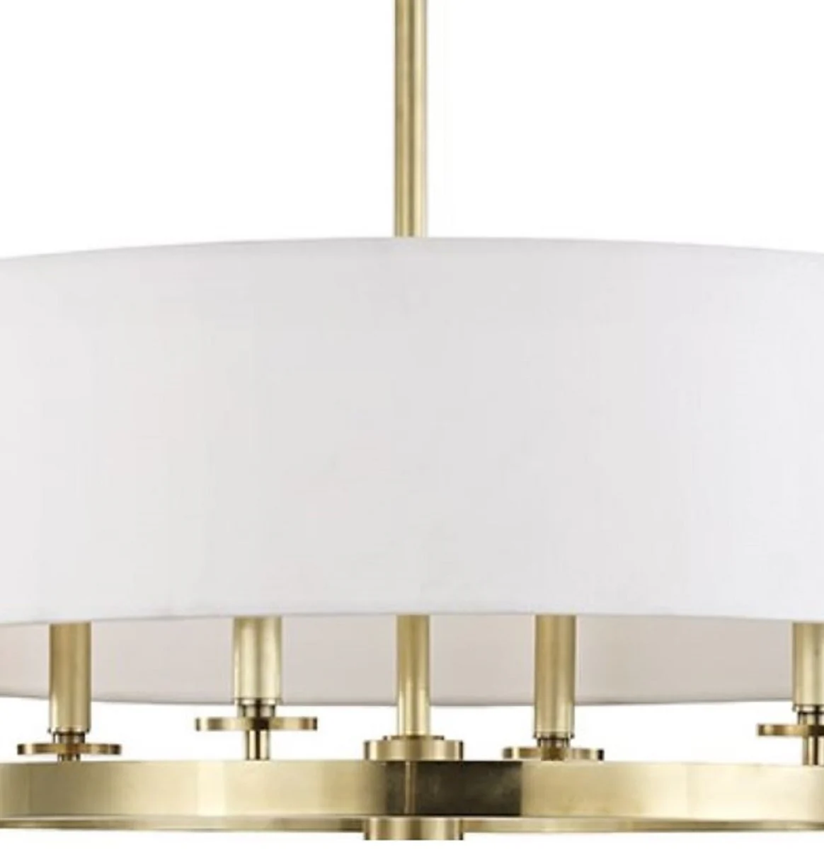 Casa Padrino lámpara colgante de lujo latón antiguo / blanco Ø 78 x H. 30,5 cm - Colección de Lujo