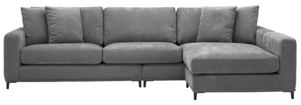 Casa Padrino sof¨¢ cama gris / negro 284 x 172 x H. 76 cm - Sof¨¢ Esquinero de Lujo