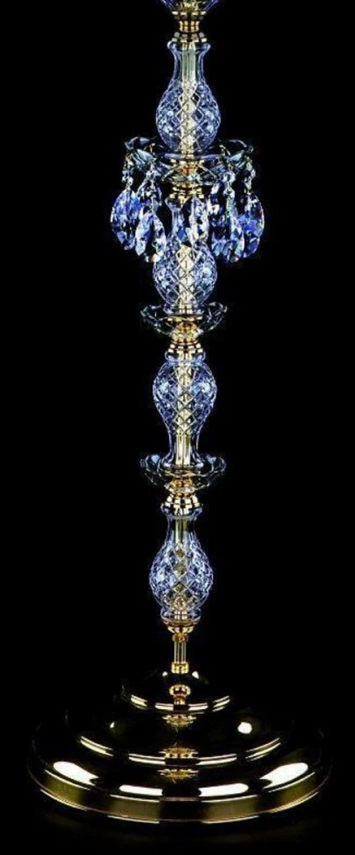 Casa Padrino lámpara de pie de cristal barroco de lujo oro Ø 56 x A. 160 cm - Magnífica lámpara de pie con cristal de Bohemia - Luces de cristal barroco