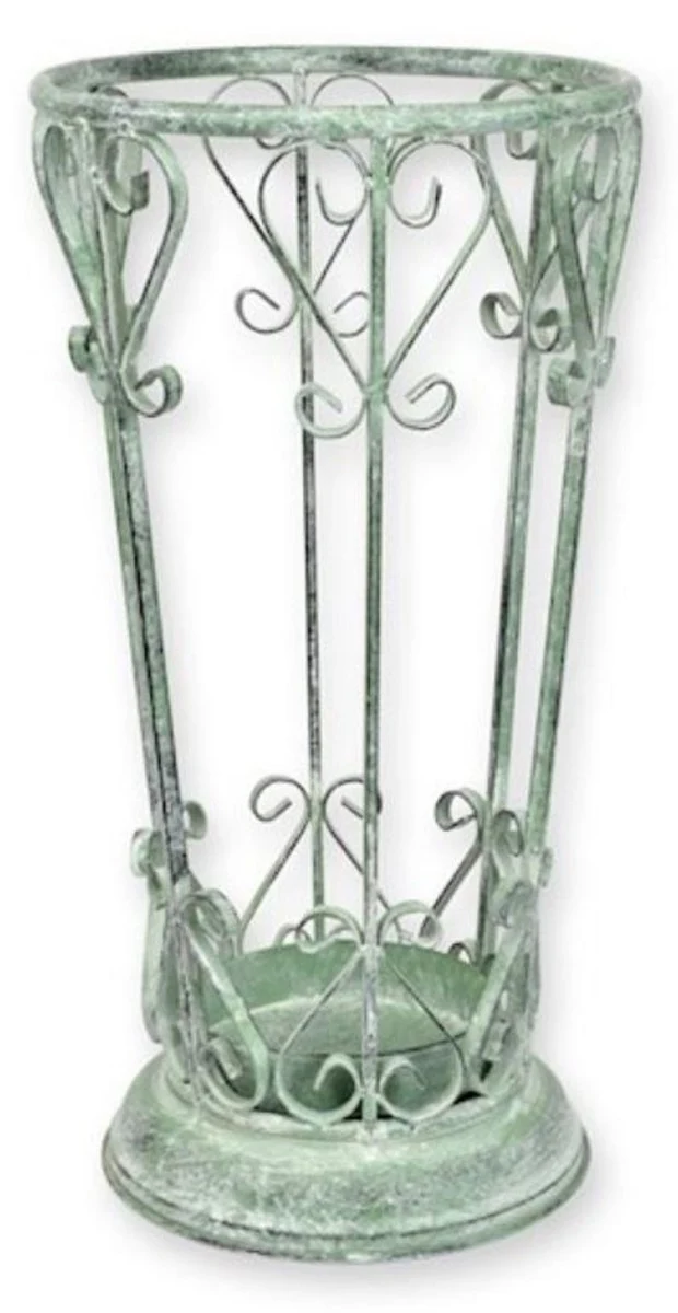 Casa Padrino paragüero Art Nouveau de metal verde antiguo Ø 28 x A. 54,3 cm