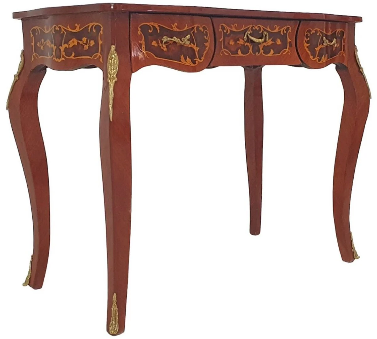 Casa Padrino secretaria barroco marr¨®n - Escritorio de estilo barroco hecho a mano con 3 cajones - Muebles de oficina en estilo barroco - Muebles barrocos - Muebles de oficina en estilo barroco