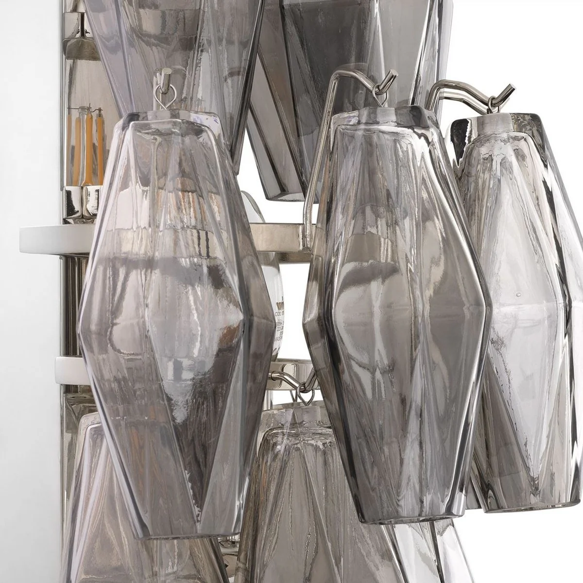 Casa Padrino Lámpara de Pared de Lujo Gris / Plata 31 x 19 x A. 50 cm - Lámpara de Pared Elegante para Hotel y Restaurante - Colección de Lujo