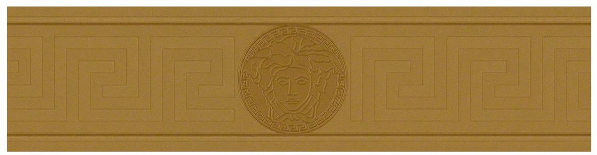 Versace Papel Pintado No Tejido Barroco Diseño Griego 935222 Oro / Cobre - Borde - Papel Tapiz de Diseño - Calidad de Lujo