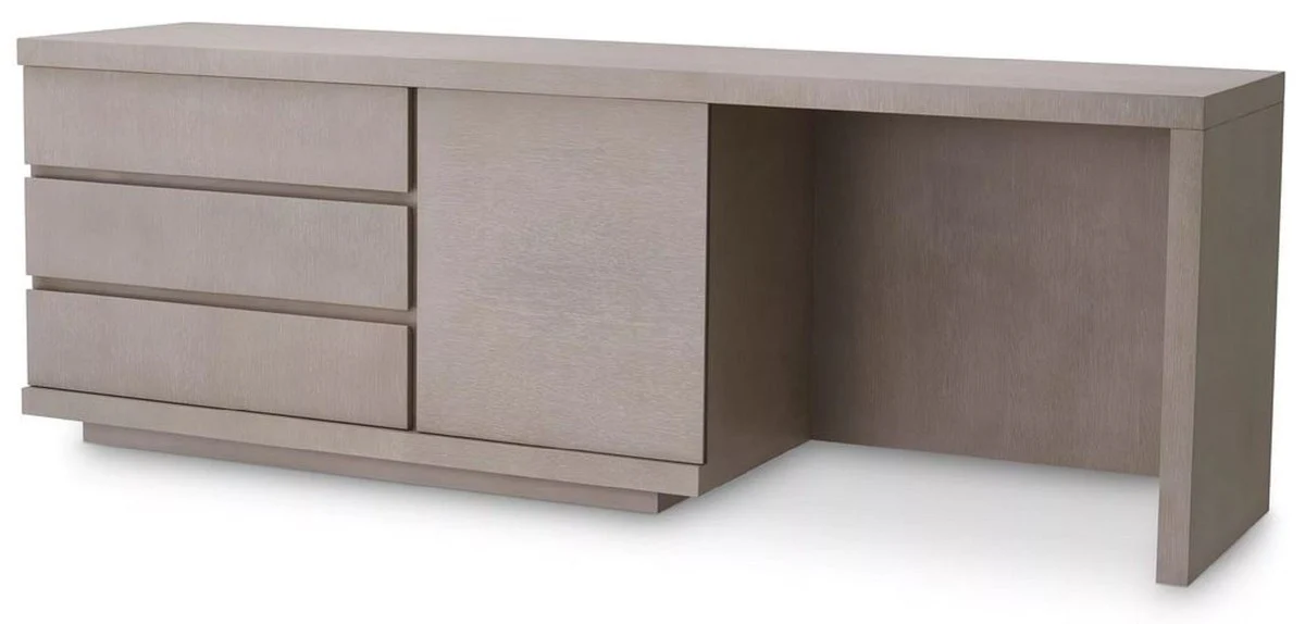 Casa Padrino escritorio de madera maciza de lujo gris 220 x 55 x A. 75,5 cm - Mesa de oficina - Muebles de oficina - Muebles de lujo - Instalaci¨®n de lujo - Calidad de lujo