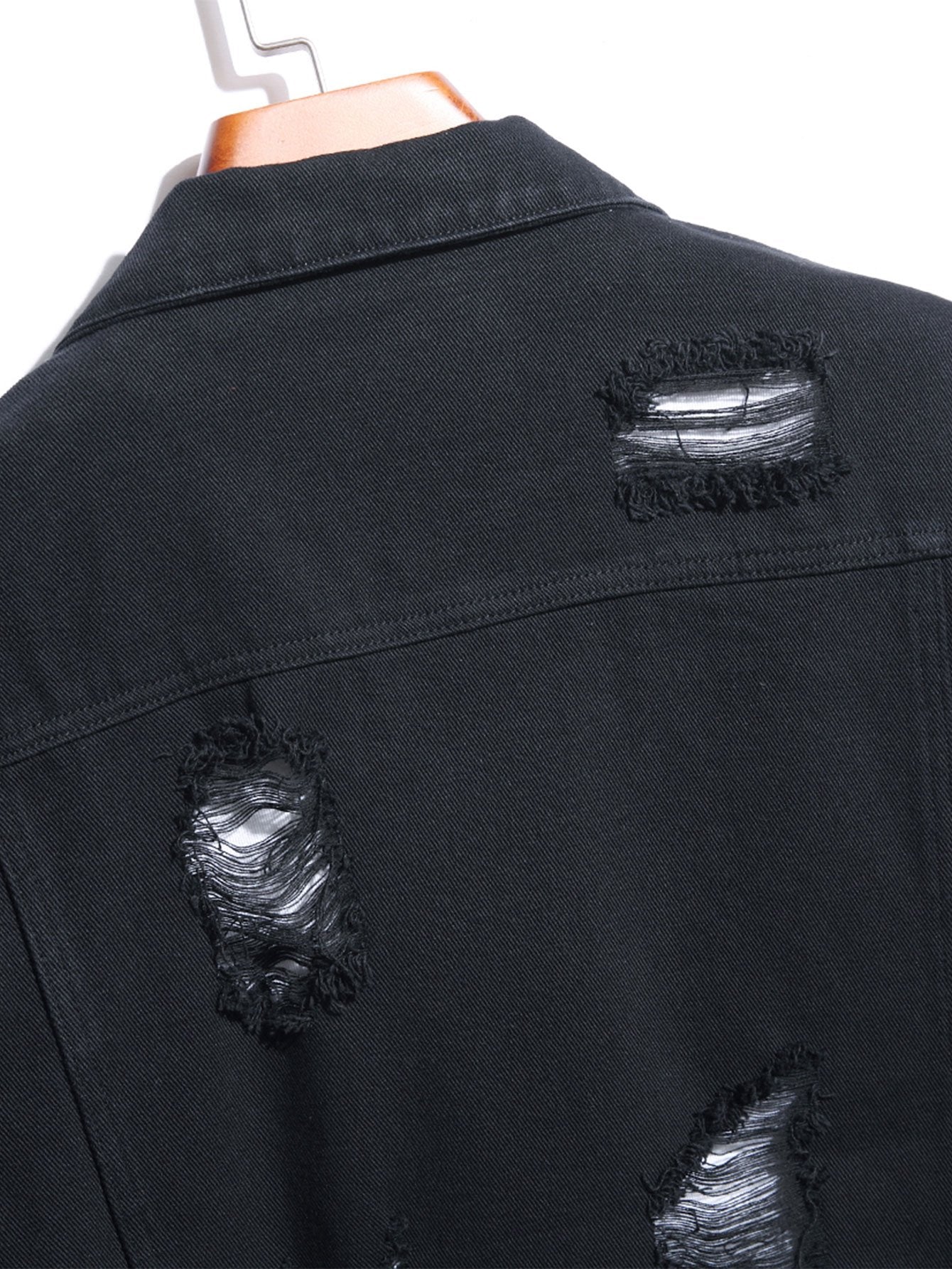 Man Ripped Denim Jacket