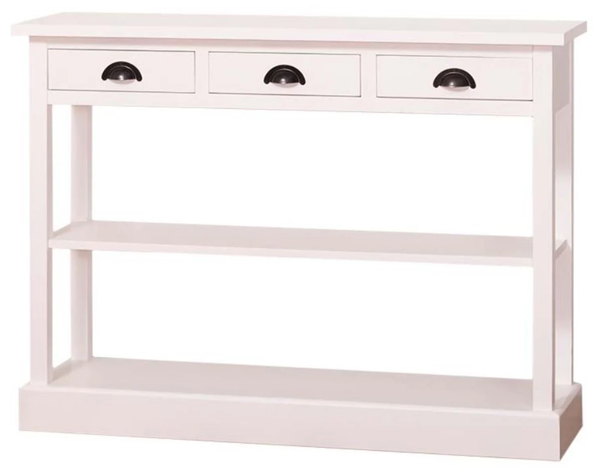 Casa Padrino consola de cocina de estilo country blanco 120 x 35 x H. 89 cm - Consola de Estilo Country con 3 Cajones