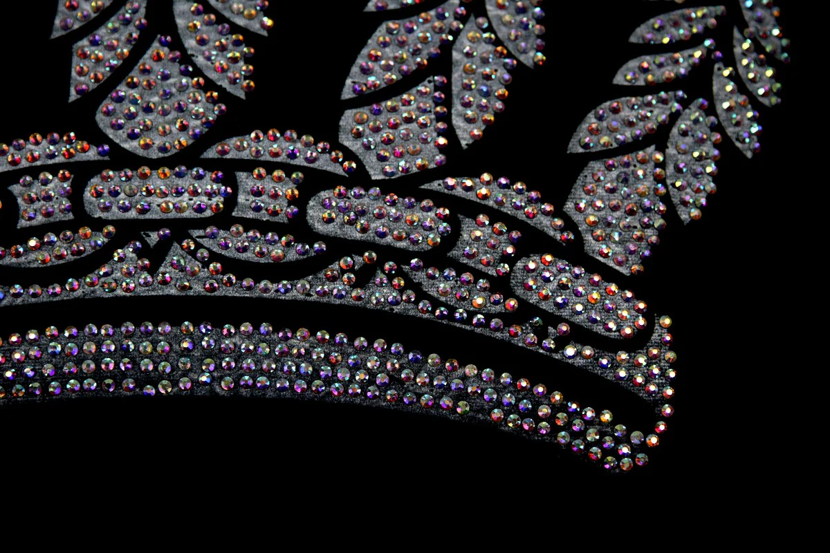 Harald Gl??ckler luxury decorative cushion Pomp??s by Casa Padrino black / silver crown with rhinestones