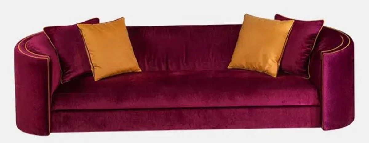 Casa Padrino sof¨¢ de lujo p¨²rpura / naranja 275 x 89 x A. 75 cm - Sof¨¢ de sal¨®n - Sof¨¢ de hotel - Muebles de sal¨®n - Interiores de sal¨®n - Muebles de hotel - Muebles de lujo - Interiores de lujo