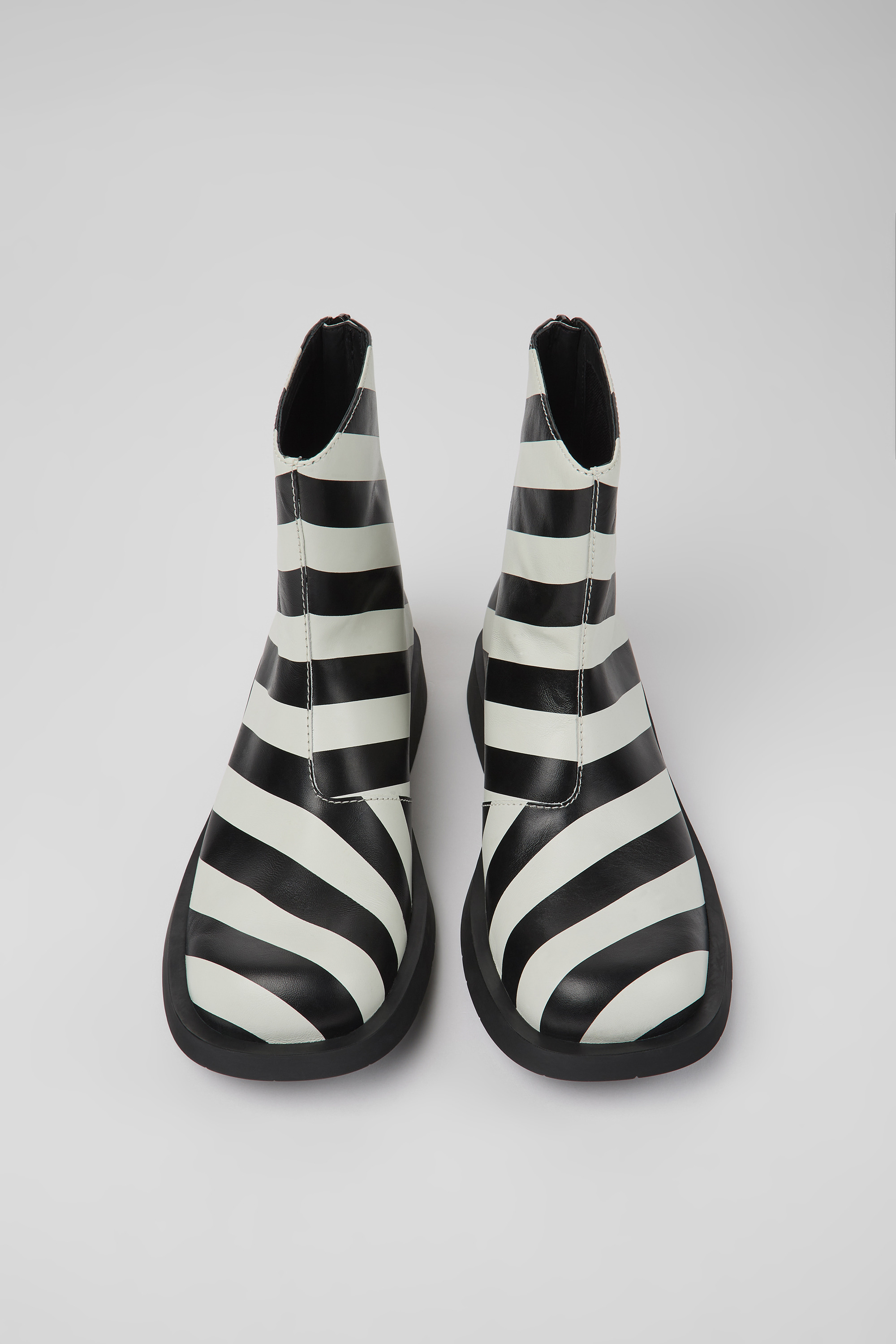 MIL 1978 - Black and white leather ankle boots for men