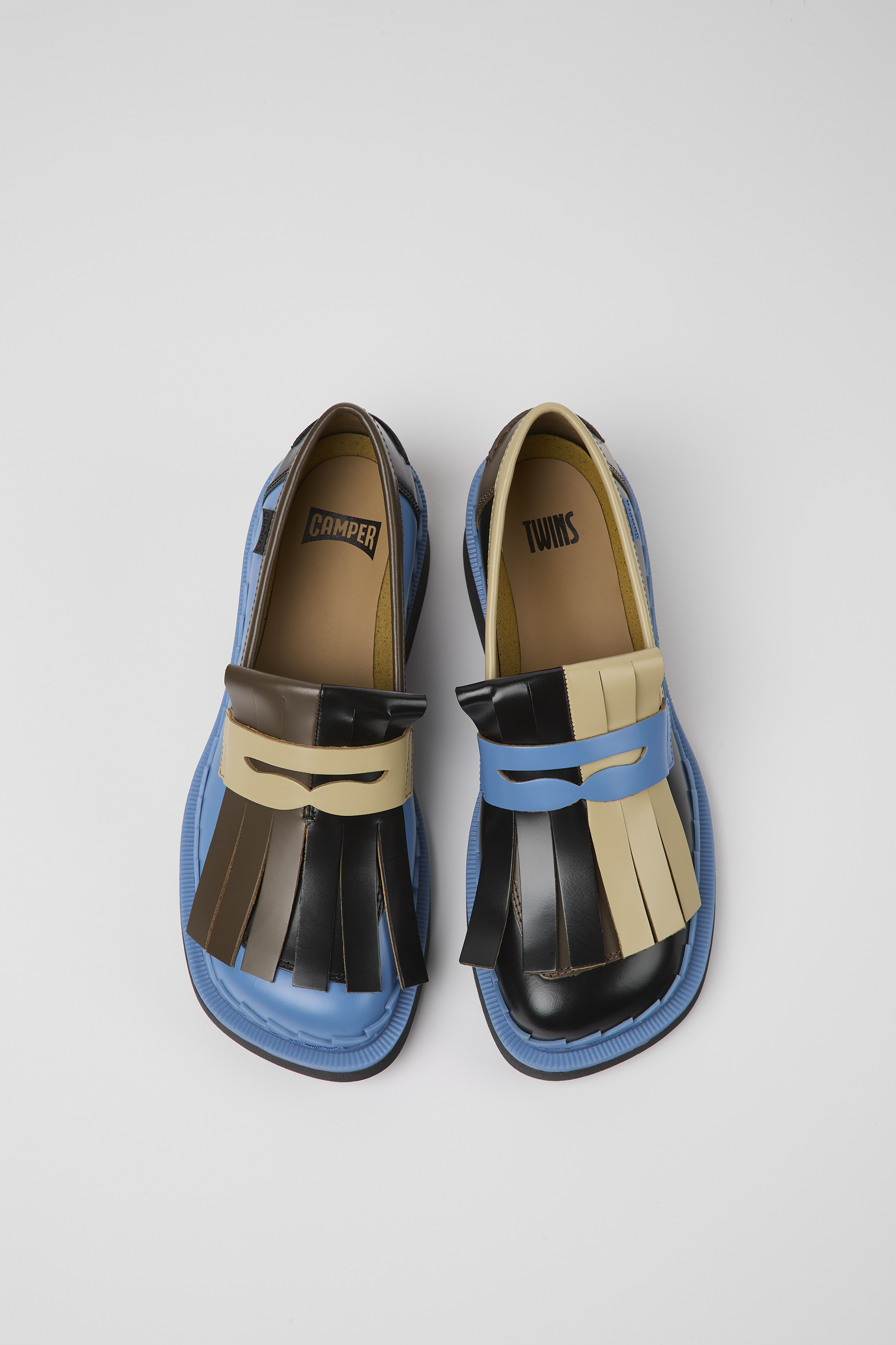 Twins - Multicolored leather loafers for women