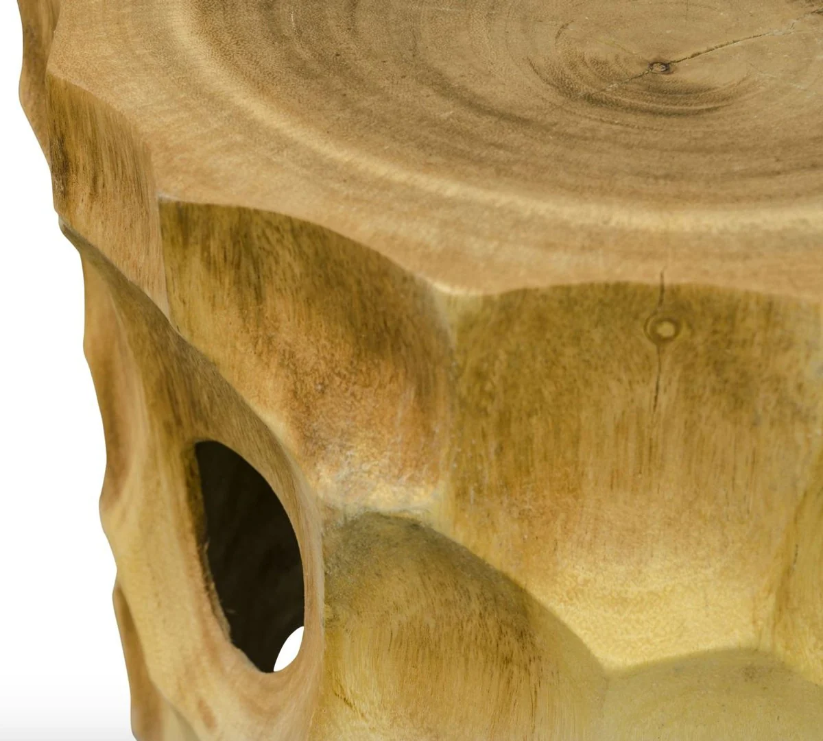 Casa Padrino mesa auxiliar / taburete de lujo colores naturales - Calidad de Lujo