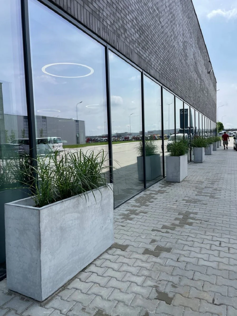 Casa Padrino maceta de hormig¨®n gris 120 x 40 x A. 74 cm - Macetero rectangular de hormig¨®n