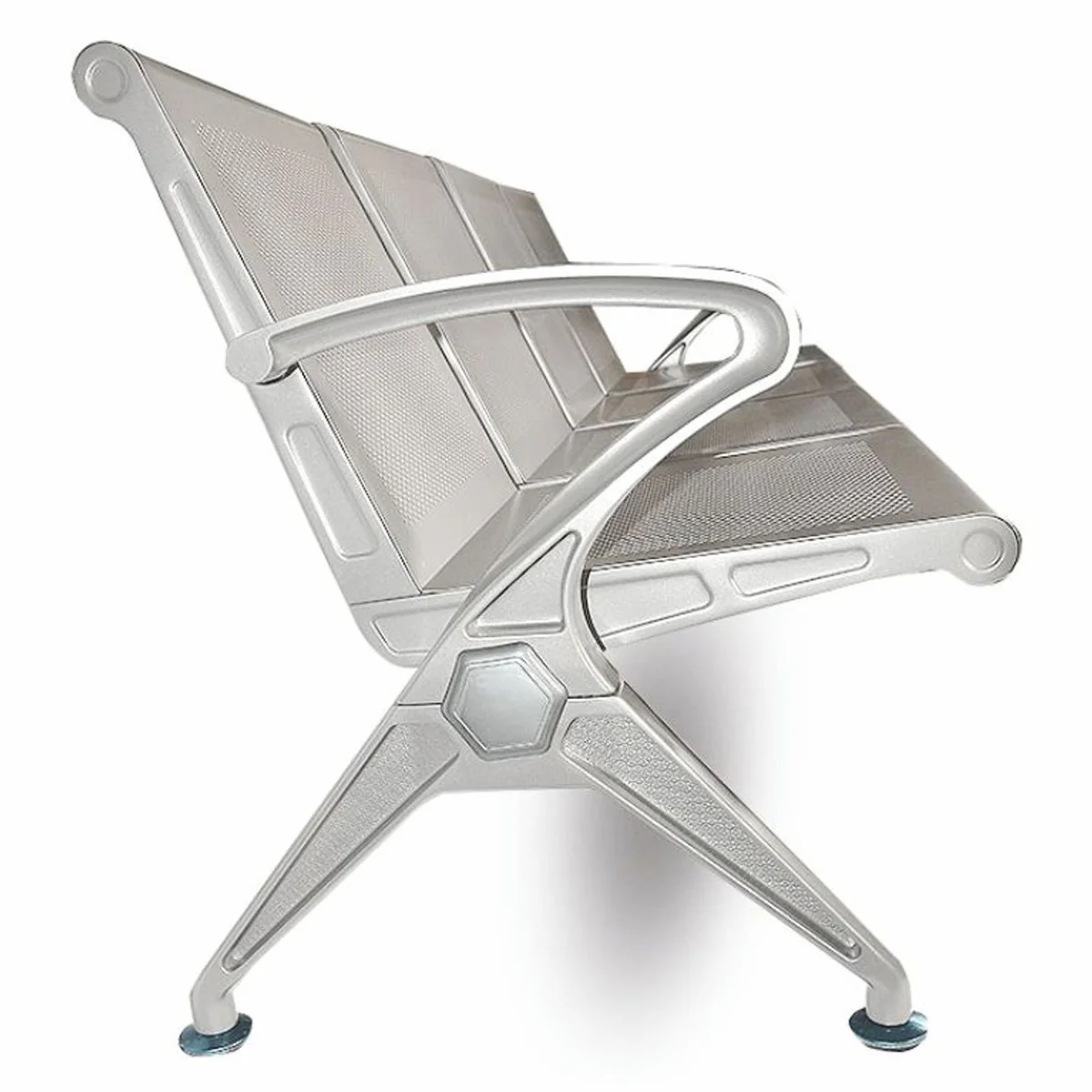 Casa Padrino Banco de Visitas / Banco de Sala de Espera de 4 Plazas Plata 238 cm - Muebles para Salas de Espera