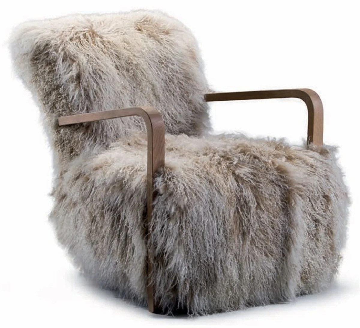 Casa Padrino sill¨®n de lujo de piel artificial blanco / beige / marr¨®n - Muebles de sal¨®n