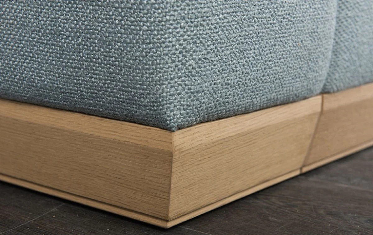 Casa Padrino sof¨¢ cama azul claro / natural 240 x 100 x A. 80 cm - Sof¨¢ de sal¨®n moderno - Muebles de sal¨®n