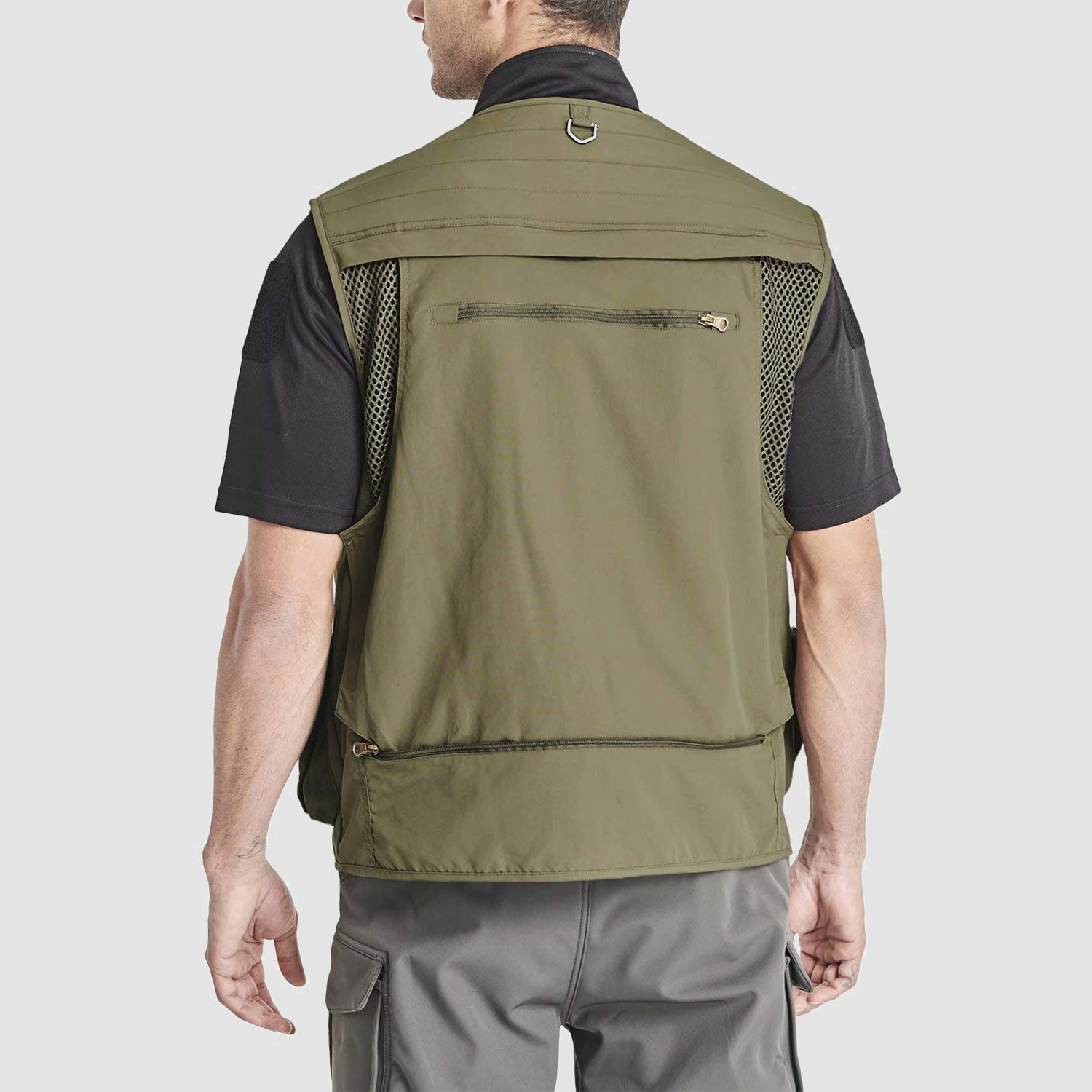 Men's Outerwear Vests Mesh Sleeveless Outdoor Work Vest with Multi Pockets Cargo Waistcoat Fishing
