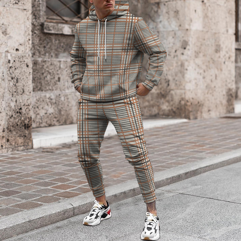 Men's Personalized Printed Hoodie Set 036