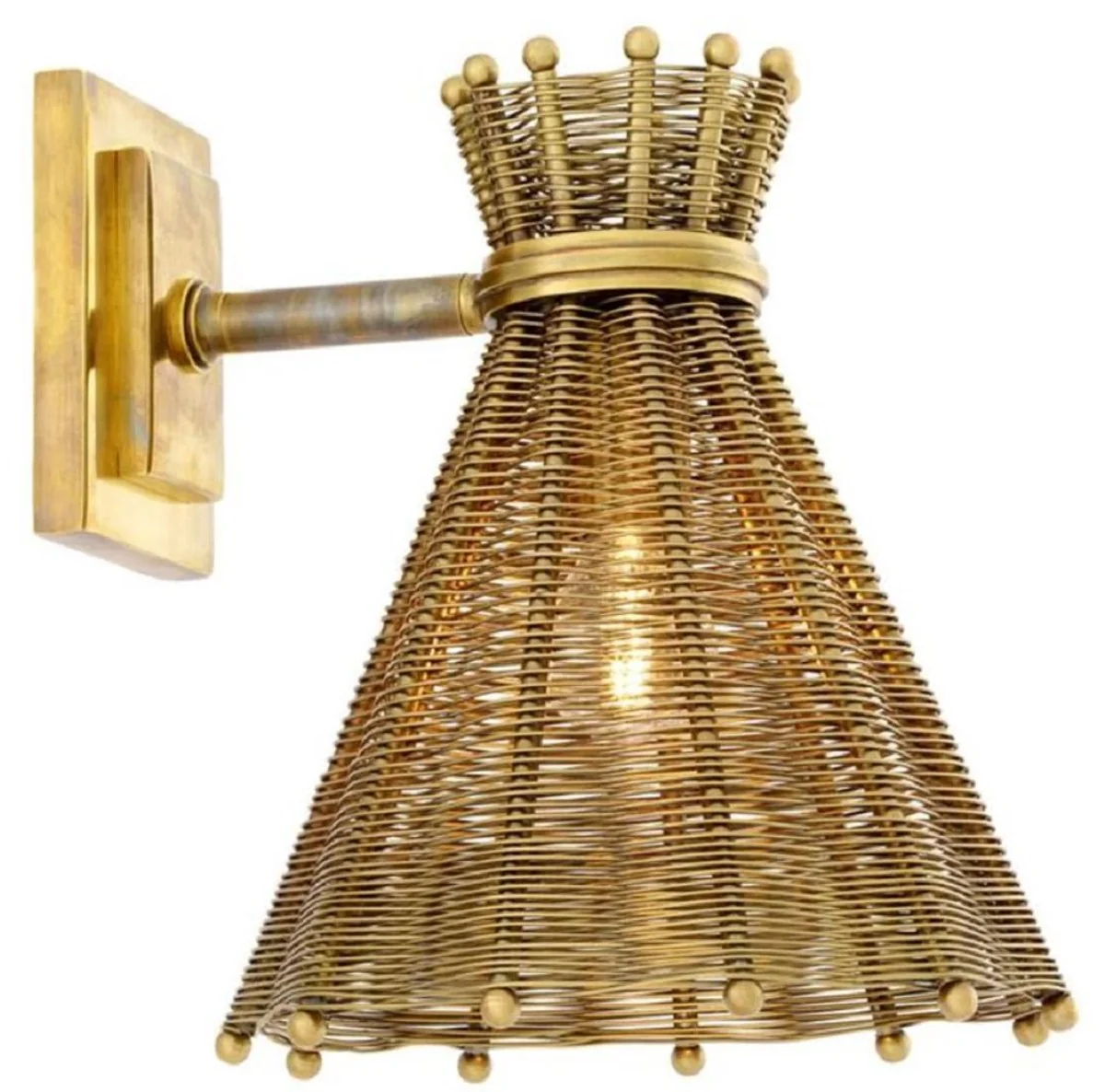 Casa Padrino lámpara de pared de lujo latón vintage 21 x 25 x H. 25,5 cm - Lámpara de Pared para Hoteles y Restaurantes