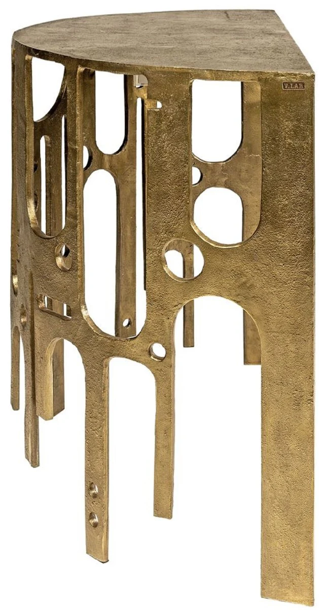 Casa Padrino consola de aluminio de dise?o bronce 90 x 45 x A. 75 - Mesa de consola semicircular - Muebles de sala - Colecci¨®n de Lujo