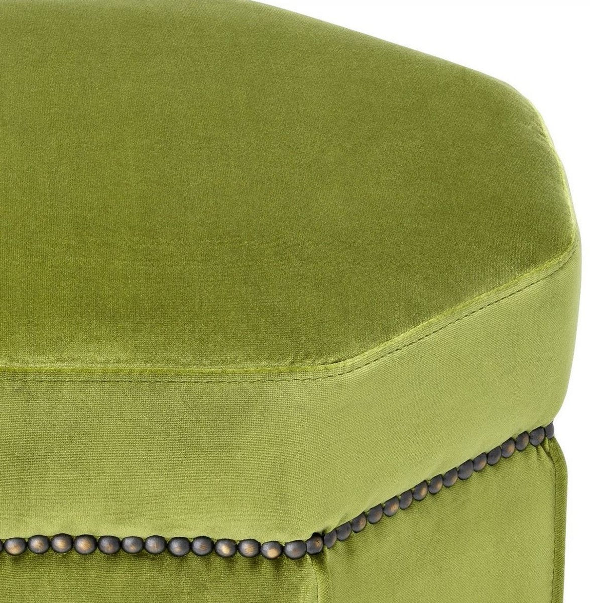 Casa Padrino taburete de lujo verde claro / lat¨®n antiguo 46 x 46 x H. 44 cm - 8 Angular Taburete - Muebles de Lujo